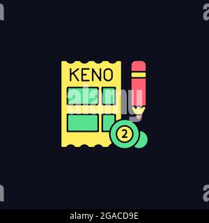 Keno RGB color icon for dark theme Stock Vector