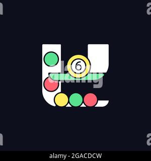 Powerball RGB color icon for dark theme Stock Vector