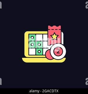 iLottery RGB color icon for dark theme Stock Vector