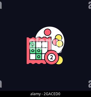 Bingo RGB color icon for dark theme Stock Vector