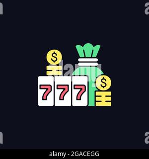 Jackpot RGB color icon for dark theme Stock Vector