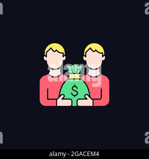 Pari mutuel prize RGB color icon for dark theme Stock Vector