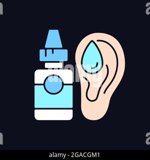 Ear drops RGB color icon. Earwax removing. Ear infections ...