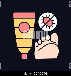 Antifungal cream RGB color icon for dark theme Stock Vector