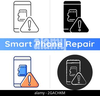Micro SDcard not working icon Stock Vector