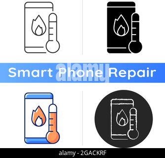 Phone overheating icon Stock Vector