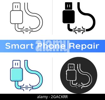 Torn cable icon Stock Vector