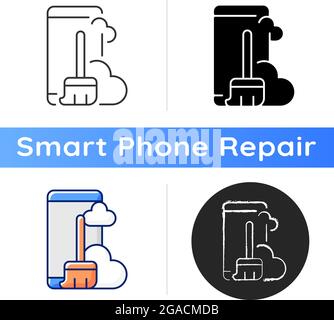 Dust and dirt inside the phone icon. Stock Vector