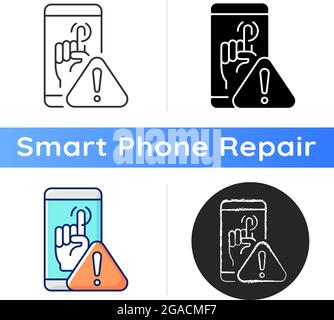 Touch display not working icon Stock Vector