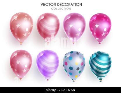 colorful balloons set pastel colors vector illustartion EPS10 Stock ...