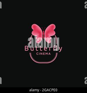 Beauty Butterfly Logo Design Inspiration Stock Vector