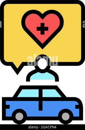 medical driving conditions color icon vector illustration Stock Vector