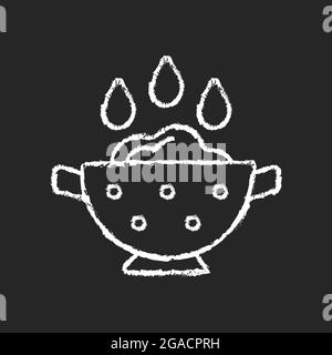 Rinse cooking ingredient chalk white icon on dark background Stock Vector