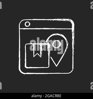 Order tracking chalk white icon on dark background. Tracing shipment status details. Online shopping. Waiting for delivery. Courier companies. Isolate Stock Vector
