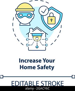 Increase your home safety concept icon. Home security cameras abstract idea thin line illustration. Surveillance systems for household. Vector isolate Stock Vector
