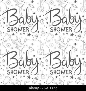 Baby hand drawn doodle set. Vector illustration for backgrounds, web design, design elements, textile prints, covers Stock Vector