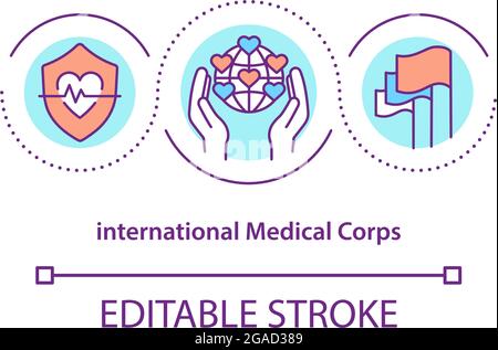 International medical corps concept icon. Stock Vector