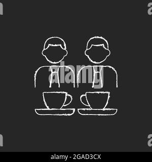 Common breaks chalk white icon on dark background Stock Vector