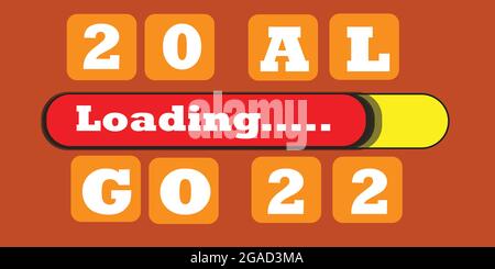 Banner vector for new year goal celebration with orange background Stock Vector