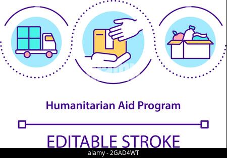 Humanitarian aid program concept icon. Stock Vector