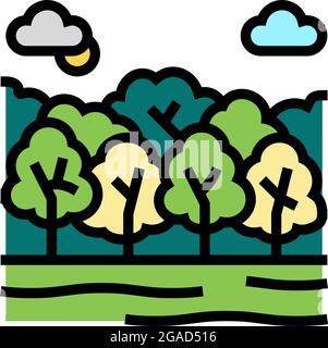 deciduous forests color icon vector illustration Stock Vector