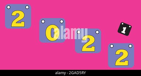 Banner vector for new year goal celebration with pink background Stock Vector