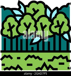 broadleaf forests color icon vector illustration Stock Vector