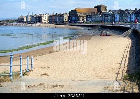 High tide at West End beach, Morecambe, Lancashire Stock Photo