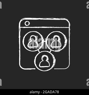 Collaborative platforms chalk white icon on dark background Stock Vector