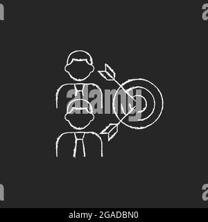 Common goal chalk white icon on dark background Stock Vector