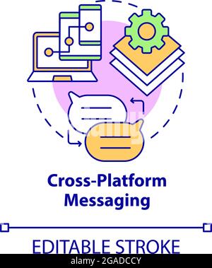 Cross platform messaging concept icon Stock Vector
