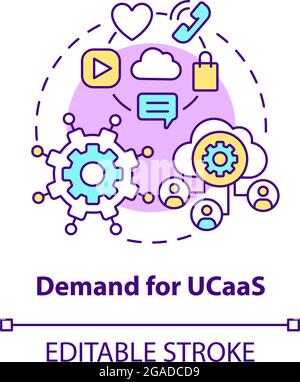 Demand for UCaaS concept icon Stock Vector