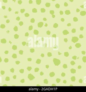 celery green blots primitive naive hand drawn brushstroke seamless pattern. vector doodle endless pattern for textile wrapping digital paper template. Stock Vector