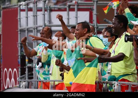 Tokyo, Japan. 30th July, 2021. General view Athletics : Men's 10000m during the Tokyo 2020 Olympic Games at the National Stadium in Tokyo, Japan . Credit: Yohei Osada/AFLO SPORT/Alamy Live News Stock Photo