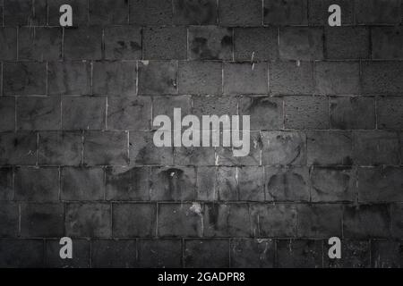 dark gray bricks on the wall decoration for background. High quality photo Stock Photo