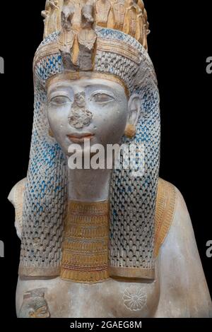 Sculpture of Queen Meritamen, daughter and wife of king Rameses II Stock Photo