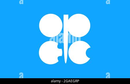 OPEC flag official colors and proportions, vector image Stock Vector