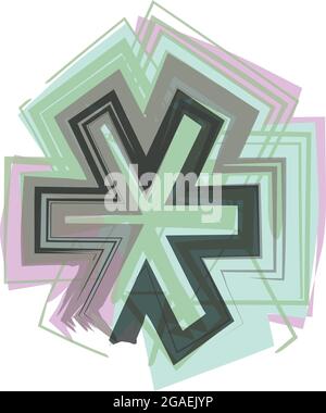 asterisk symbol Line Logo Icon Design - Vector Illustration Stock Vector