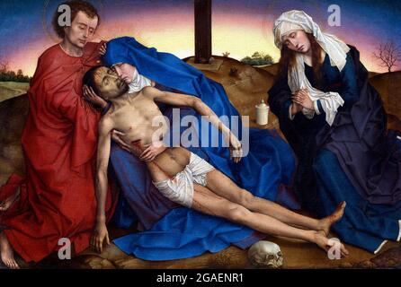 Pieta by Rogier van der Weyden (c.1399-1464), oil on panel, after 1441 Stock Photo