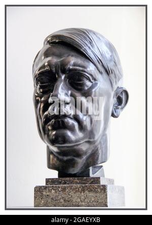 ADOLF HITLER Bronze Bust Sculpture portrait bust of Adolf Hitler, captured after WW2 . One of many to be found in Nazi Germany Government and official buildings Stock Photo