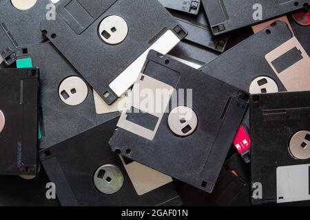 A Square Floppy Disk Is A Magnetic Disk For Storing Data In An Old ...