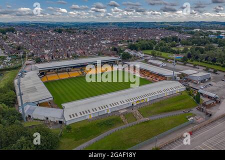 Aerial View Of Vale Park, Home Of Port Vale Football Clube  Supported by Robbie Williams Drone Stock Photo