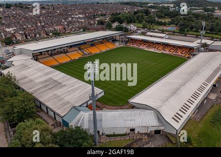 Aerial View Of Vale Park, Home Of Port Vale Football Clube  Supported by Robbie Williams Drone Stock Photo