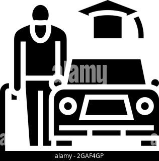 driving lessons for seniors glyph icon vector illustration Stock Vector