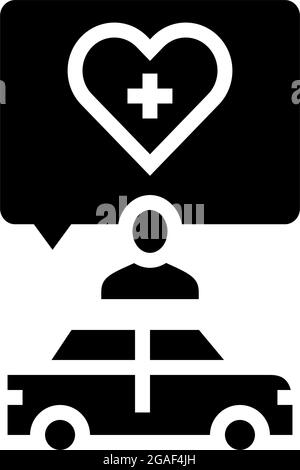medical driving conditions glyph icon vector illustration Stock Vector