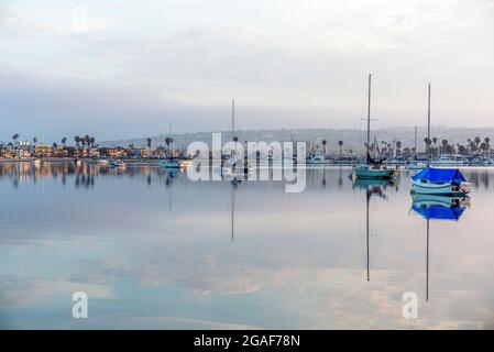 Beautiful June morning at Mission Bay. San Diego, California, USA. Stock Photo