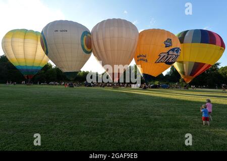 Chrudim, Czech Republic. 30th July, 2021. The 12th Czech Hot-air Balloons Fiesta 'Balony nad Chrudimi' will take place in Chrudim (130 kilometers east of Prague) in the Czech Republic. (Credit Image: © Slavek Ruta/ZUMA Press Wire) Credit: ZUMA Press, Inc./Alamy Live News Stock Photo