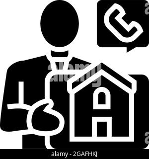 property landlord glyph icon vector illustration Stock Vector