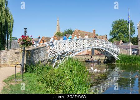 Chinese Bridge over River Great Ouse, The Causeway, Godmanchester, Cambridgeshire, England, United Kingdom Stock Photo