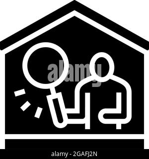 property inspection glyph icon vector illustration Stock Vector